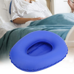 Inflatable Bedpan, Blue Washable Nursing Toilet Bathroom Bedpan for Elderly Bedridden Women in Home Hospital