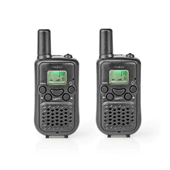 NEDIS Walkie-Talkie - Range 5 km - 8 Channels - 38 CTTS Codes (Subchannels) - Integrated Voice Activated Transmit (VOX) - Hands-free Use - LED Light - 2 Pack - Compact and Lightweight - Black