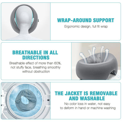 ADDLIVE Massage Face Cradle Pillow, U-shaped Massage Face Pillow, Massage Pillow with Head Hole, Memory Foam Massage Face Cradle Pillow, Massage Accessory for Spa Salon Massage Bed (Gray)