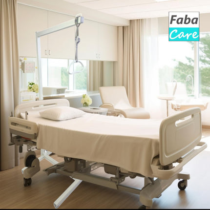 FabaCare bed lift with trapeze handle, mobile standing aid, bed lifting aid, adjustable handle height, bed handle, bed lifter up to 100 kg