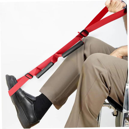 Standing Aid Bed Leg Lifter Mobility Aid for Bed Long Leg Lifter Adjustable Portable Leg Lifter Strap Tensile Strength Hip Replacement Aid with Padded Handrails Foot Loop