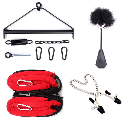 BDSMYEE Deluxe Love Swing Kit for the Ceiling, Sex Swing Sex Furniture with Feather Tickler &amp; Nipple Clip Chain, Love Swing Sex Swing with 5 Head Cushions, Lumbar Cushion, Hip Cushion, Leg Cushion, Load Capacity 200 kg