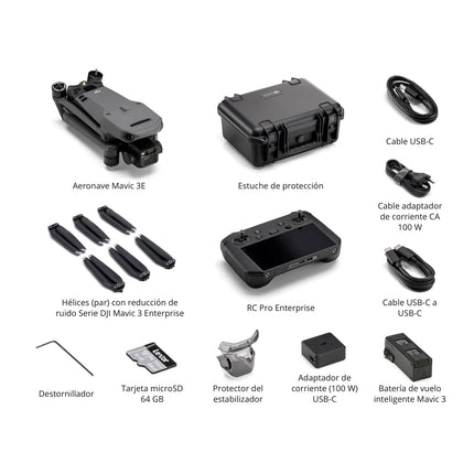 DJI Mavic 3E Worry-Free Basic Combo - Camera drone with 4/3 CMOS wide-angle camera, mechanical shutter, 56x hybrid zoom, 39 min flight time, centimeter-precise positioning, C2
