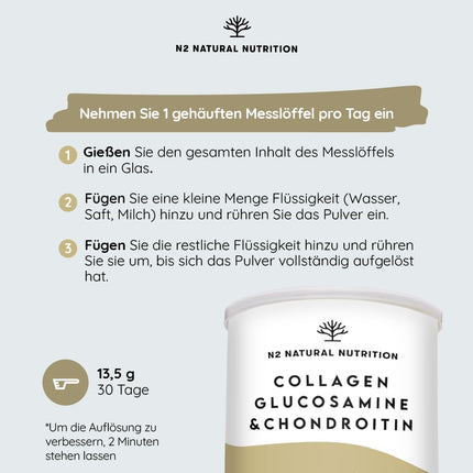 Collagen hydrolysate powder with hyaluronic acid, glucosamine, vitamin C, magnesium, and silicon. Collagen powder. Powerful cartilage protection. Strengthens joints, bones, and skin. EU. N2 Natural Nutrition