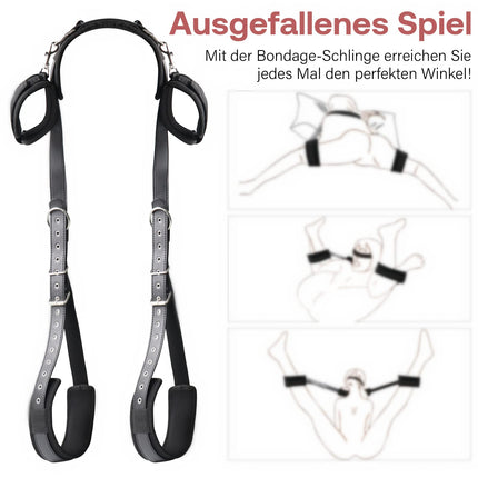 Hallowa BDSM Sex Bondage Restraints, Bondage Set with Handcuffs and Ankle Cuffs, Adjustable Thigh Bandage Ropes and Soft Neck Support, Sex Toys for Couples Sex Toys