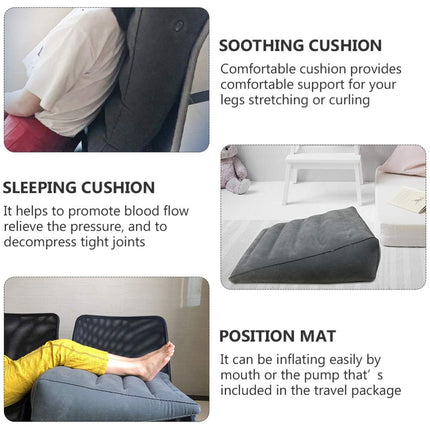 Healifty Inflatable Wedge Pillow, Triangular Portable Bed Wedge Leg Support Pillow for Post Surgery Pain Relief, Ankle Injury, Sleeping, Travel