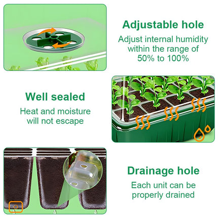 LUFEIS Indoor Greenhouse Propagator, 5 Pack Indoor Greenhouse with Light, 60 Cells Mini Greenhouse Propagation Set, Growing Station for Plants with Timing Controller and Seed Germination