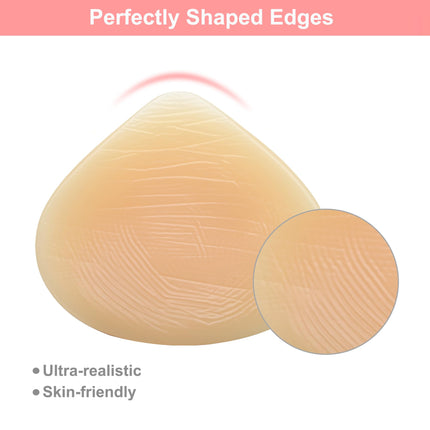 ELMIKA Silicone Breast Forms Triangle Mastectomy Breast Prosthesis Bra Pad Enhancer, Cup B 250g/piece