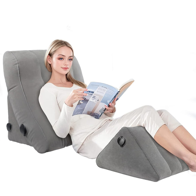 EKEPE Inflatable Bed Wedge Pillow Set for Sleeping, Orthopedic Wedge Pillow for After Surgery, Post Surgery Pillow for Knee &amp; Back Pain, Acid Reflux, GERD, Anti Snoring