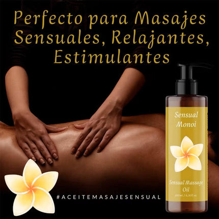 Sensual massage oil MONOI ORGANIC oil - 200ml - For body massages - Premium massage oil for enjoyable massages - Nourishing massage oil