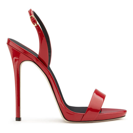 GBBRZKTB High Heels Women Stiletto Open Toe Sandals Slingback Adjustable Ankle Strap Pumps Party Wedding Shoes 12cm, Red-39