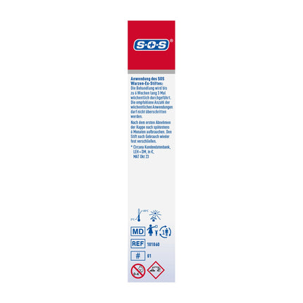 SOS Wart-Ex Pen, for the removal of ordinary, instant-acting wart pens, wart remedy with simple and precise pen application, effective from the first application, 3 ml solution