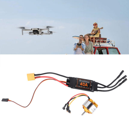RC Motor ESC Brushless, 2212 1000KV Motor 40A Brushless ESC Set for RC Drone Helicopter FPV Model