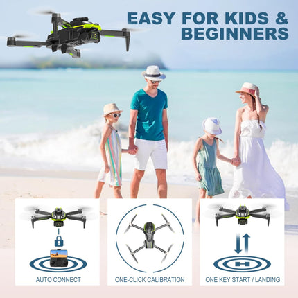 Drone with 1080P Camera for Kids and Adults with Brushless Motor, Foldable Quadcopter with WiFi Transmission, 35 mins Long Flight Time, Beginner Drone Toy Gifts for Boys Girls