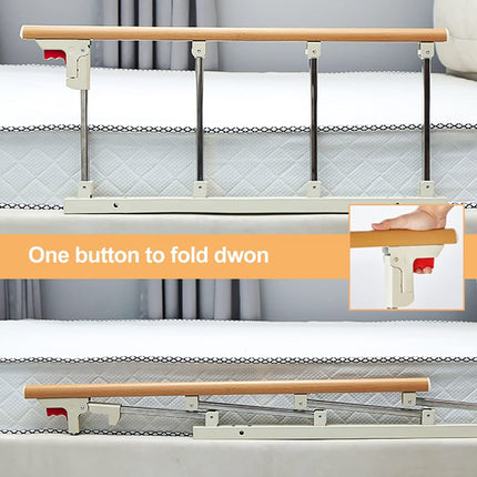 Gdmokle Bed Rail for Elderly, Foldable Bed Railing, Sturdy Metal Guard Assist Handle for Adults, Home Care, Hospital, 95x40cm