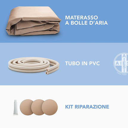 AIESI® Mattress Air Cushion Anti-Decubitus with Connecting Tube without Compressor, 130 Cells, Capacity 150 Kg, 24-Month Warranty