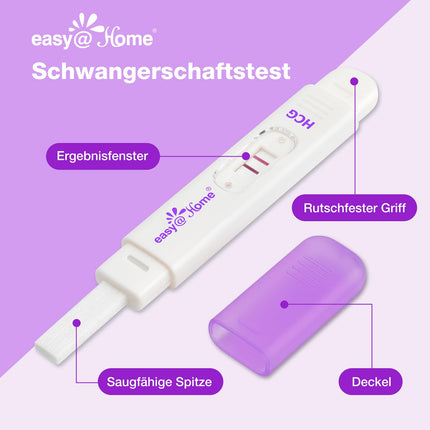 Easy@Home 5 x Pregnancy Test Early Pregnancy Test: Ultra Sensitive Pregnancy Test 10 mIU/ml - Reliable Early Pregnancy Test with High Accuracy - 5 HCG Test