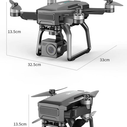 LUXWALLET Skyline² 5 GHz Professional Drone with True 4K Camera, GPS, Hanging Gimbal and Carrying Case, 30km/h-3km Distance, Black