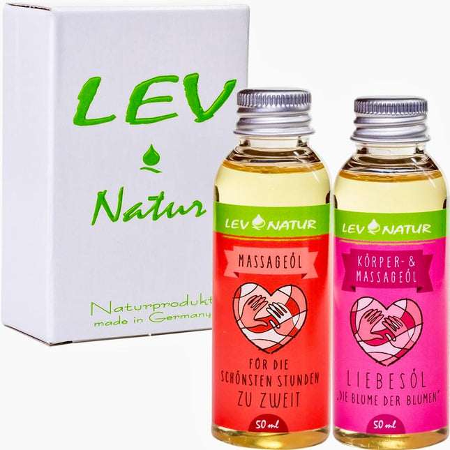 Lev-Natur Massage Oil Love Oil Gift Set Erotic Oil, natural product directly from the manufacturer, only high-quality natural oils 2 pcs. x 50ml