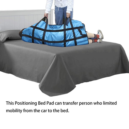 Positioning bed pad with handles, 121.9 x 101.6 cm, incontinence mattress protector, pad straps for easy lifting and transfer, reusable, washable