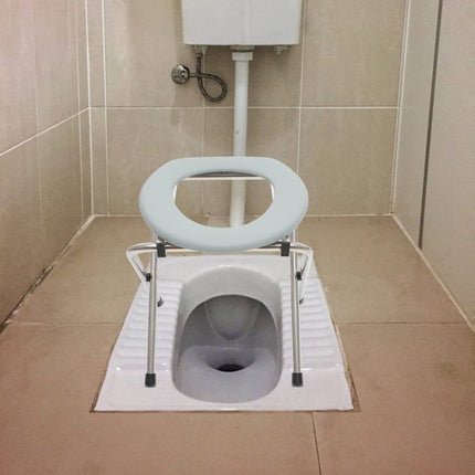 PartyKindom Raised Toilet Seat for Seniors Folding Toilet Safety Frame Commode Chair for Elderly Disabled People Bedside Commode Chair Shower Chair for The (38x38x35 cm)