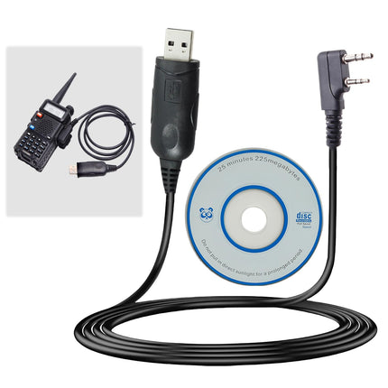 Greacesrio USB Programming Cable for Walkie Talkie with CD Driver Compatible with Bao-feng GT-3, UV-82, BF-888S, UV3R, UV9R, UV-5R, UV-5R Plus and GT-3, 1 Pack