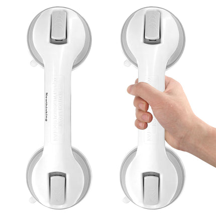 Newthinking Shower Grab Bar with Suction Cup 30CM, Shower Grab Bar Without Drilling, Bathtub Grab Bar Bathroom Walking Aid for Seniors Bathroom, 2 Pieces