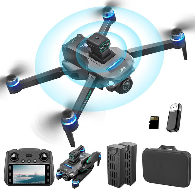 OBEST GPS Drone with 4K Professional Camera, Remote Control with UHD Screen, 2 Batteries, 40 Minutes Flight Time, 5G FPV Transmission, RC Quadcopter for Adults, SD Card