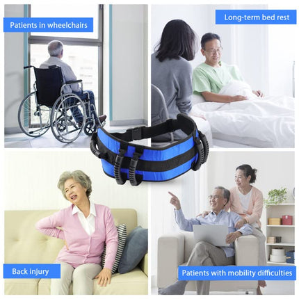 LOSCHEN Transfer Gait Belt, Walking Belt with 6-Handle Belt, Cares Belt Transfer Aid Mobility Aid for Elderly, Bariatric, Disabled People, Hospitals for Home Care (Blue)