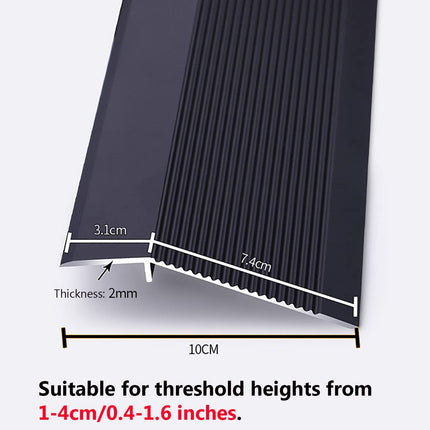 Wheelchair ramp non-slip threshold strip door floor transition strip metal threshold ramp reducer door ramp floor reducer height 1-4cm access channel for sweeping robot luggage