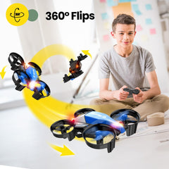 Holy Stone HS210F Mini Drone for Kids, 2 in 1 RC Quadcopter with Landing Mode and Flight Mode, One Key Start, Altitude Hold, 3D Flips, Headless Mode, Toy Gifts for Boys, C0 (Blue)