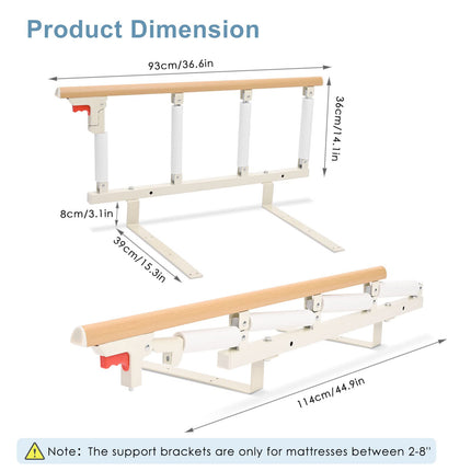Hlieeosfcn Bed Rail, Bed Rail for Elderly, Foldable Fall Protection Safety Bed Guard, Bed Railing for Elderly Seniors, Adults, Disabled and Children, Foldable Hospital