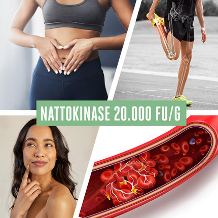 Vitabay Nattokinase Capsules High Dose 20,000 FU - Liposomal &amp; Vegan - 180 Nattokinase Capsules - Enzyme Natto Fermented Soybeans - Nattokinase High Dose Tablets Natokinase L