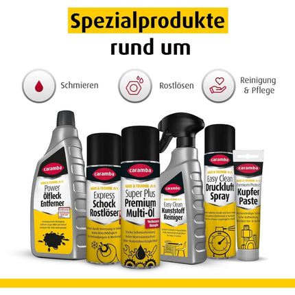 Caramba Power Oil Stain Remover, Removes oil stains on paving stones, concrete, textiles, and more, suitable for garage floors, gel texture, 1 l