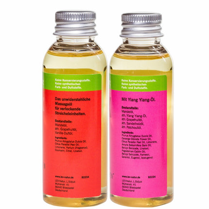 Lev-Natur Massage Oil Love Oil Gift Set Erotic Oil, natural product directly from the manufacturer, only high-quality natural oils 2 pcs. x 50ml