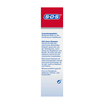 SOS Lice Shampoo | Elimination of nits and head lice | With natural active ingredients for children 3 years and older and adults | Hair lice treatment | 2 x 100 ml
