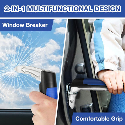 AVCXEC 2 pieces car exit aid, car handle for seniors, car door handle for the elderly, car entry aid, with safety window hammer function, non-slip, for seniors and disabled people