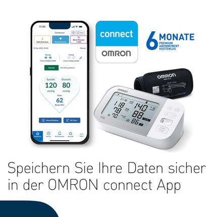 OMRON X7 Smart - Automatic Upper Arm Blood Pressure Monitor | Test Winner Stiftung Warentest 11/23 | AFib Detection | Clinically Validated - Also for Diabetics | With Free Smartphone App | 22-42 cm