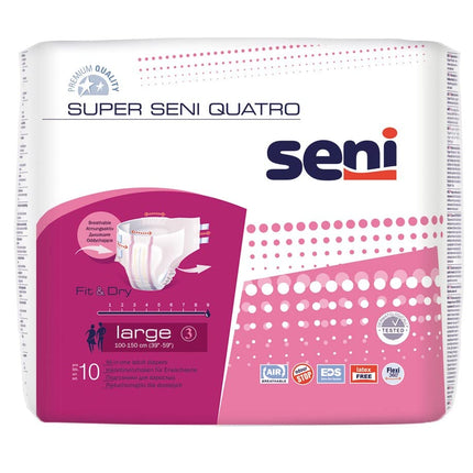 Super Seni Quatro - Size Large - 4200 ml - PZN 03151082 (6 x 10 pieces)