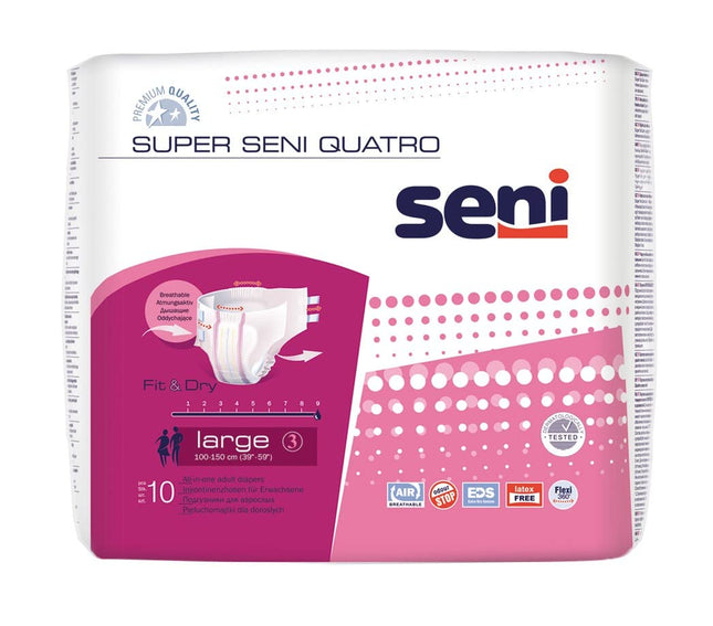Super Seni Quatro - Size Large - 4200 ml - PZN 03151082 (6 x 10 pieces)
