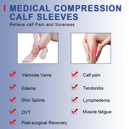 Calf Medical Compression Stockings Women &amp; Men Varicose Veins Medical Thrombosis Stockings Protection with 20-30 mmHg Class 2 Gradient Compression (Beister)