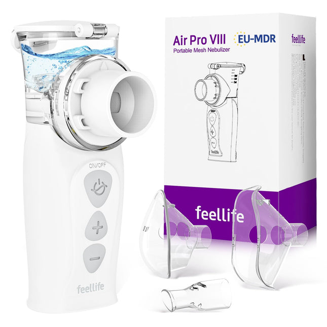 FEELLIFE Inhaler Children Inhaler Adult Nebulizer Inhaler Baby Rechargeable Quiet Handheld Inhaler Air Pro VIII with AIMESH Technology for Children Adults Baby