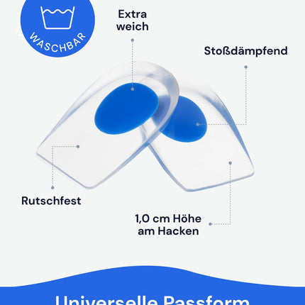 YOGAMEDIC Heel Cushions for Shoes, Heel Spur, 4 Pack, Orthopedic Gel Heel Insert, Heel Cushion for Achilles Tendon, Plantar Fasciitis, Insole (Size 40-45)