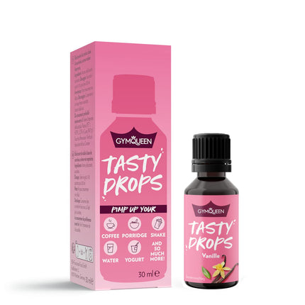 GymQueen Tasty Drops, Vanilla, Flavour Drops without Calories, 30ml