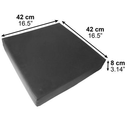 PEPE Mobility - Anti-decubitus wheelchair seat cushion (42 x 42 x 8 cm), orthopedic, memory foam, decubitus, black - Made in Europe