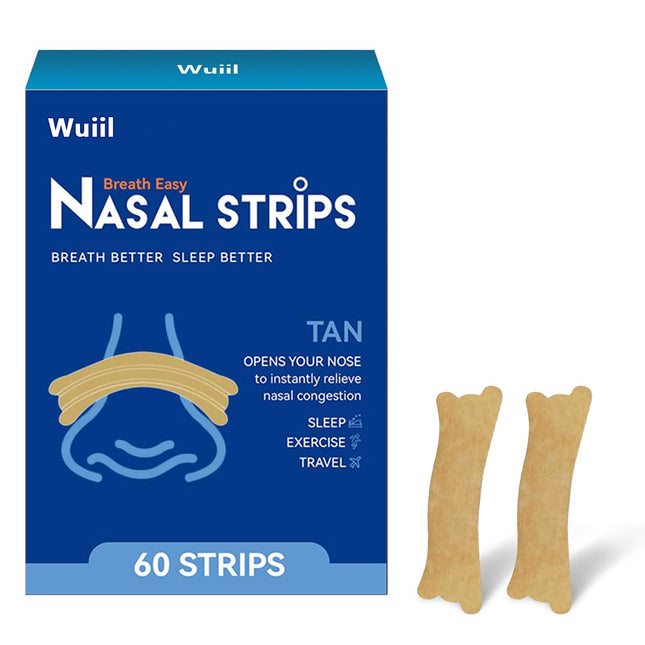 60 pieces nasal strips, nasal strips for snoring, nasal strips, anti-snoring patches, extra strong nasal strips against snoring, better breathing with a blocked nose, for better sleep quality