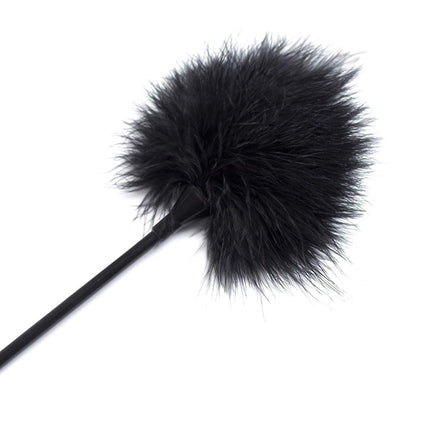 BDSMAGE 2-Piece BDSM Set, 1 Piece 11.8-Inch Leather Riding Crop † 1 Piece Long Soft Feather Tickler, Sexy Toy Role Play Flirting Game, Spanking Paddle for Adults, Sex Games for Couples