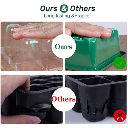 Indoor Greenhouse Propagator, 12 Pack 144 Cells Greenhouse Propagator Tray, Seedling Starter Tray Trays Greenhouse with Adjustable Dome Lids for Growing Plant Seeds Seedling Plant
