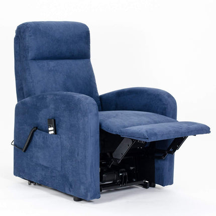 POLTRONE ITALIA Chanel 2 Motors PERSONALIZED Armchair with 2 Wheels Micro Spring Seat Fluffy Blue