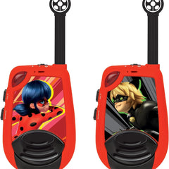 Lexibook Miraculous Ladybug Cat Noir, Walkie-Talkies, Range 2 km, Light Morse Function, Belt Clip, for Children, Battery, Red, TW25MI + Duracell Plus Batteries AAA, 12 Pack, Long-Lasting Power, AAA